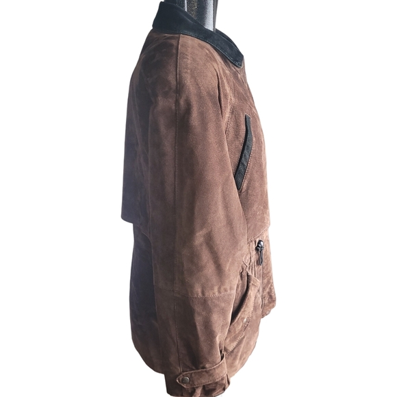 Smart Set Vintage 90's Brown Suede Mid Length Jacket M - Picture 4 of 8
